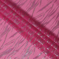 Pink Wave Pattern Silk Chiffon Fabric with Metallic Lurex, 110 Cms, South Korea-D25495