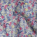 Dusty Blue Floral Printed Cotton Lawn Fabric Soft Lightweight Breathable Dressmaking Sewing Material 4.0 Meters Length 110 Cms Width India-D27622