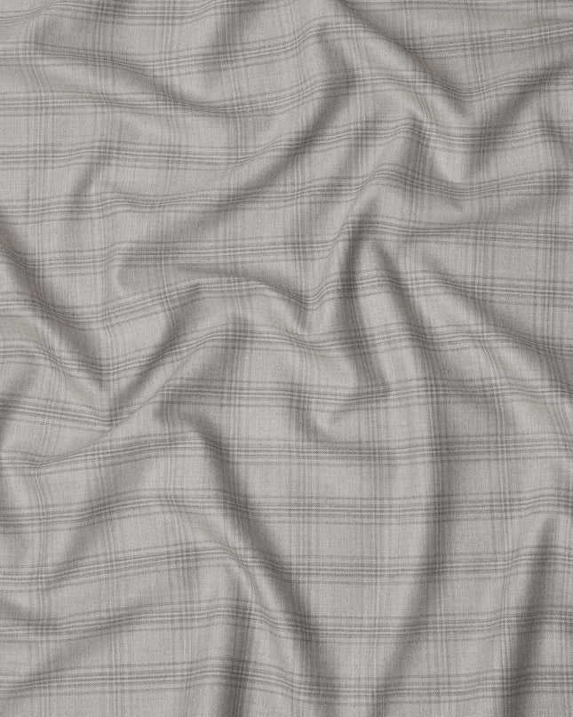 Light Grey Premium Italian Blended Wool Suiting Fabric, 3.75 Mtrs with 150 Cms Width, Imported from Italy-D25446