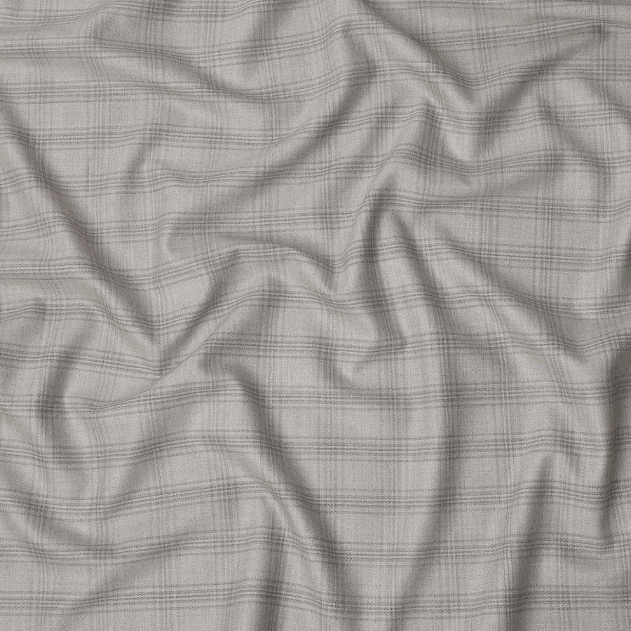 Light Grey Premium Italian Blended Wool Suiting Fabric, 3.75 Mtrs with 150 Cms Width, Imported from Italy-D25446
