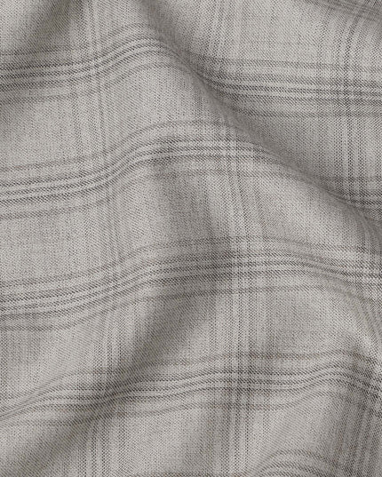 Light Grey Premium Italian Blended Wool Suiting Fabric, 3.75 Mtrs with 150 Cms Width, Imported from Italy-D25446