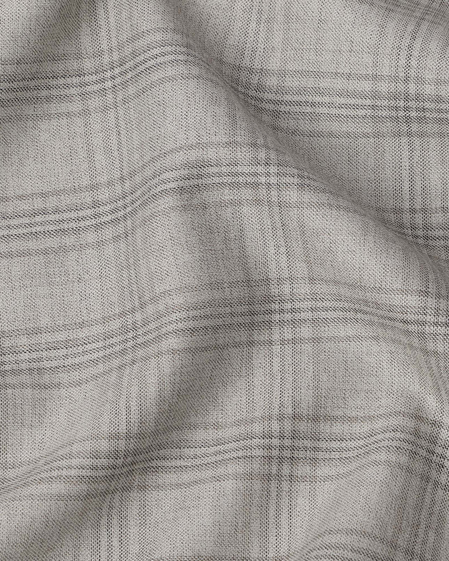 Light Grey Premium Italian Blended Wool Suiting Fabric, 3.75 Mtrs with 150 Cms Width, Imported from Italy-D25446