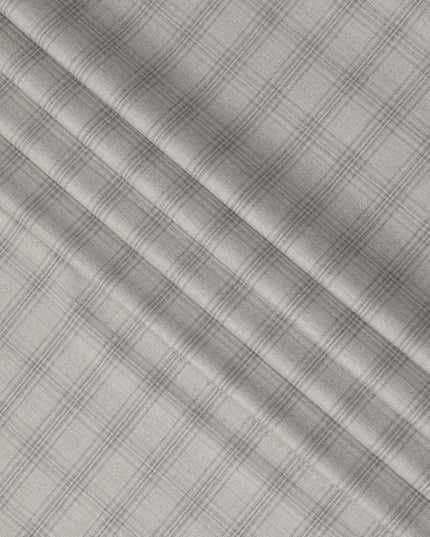 Light Grey Premium Italian Blended Wool Suiting Fabric, 3.75 Mtrs with 150 Cms Width, Imported from Italy-D25446