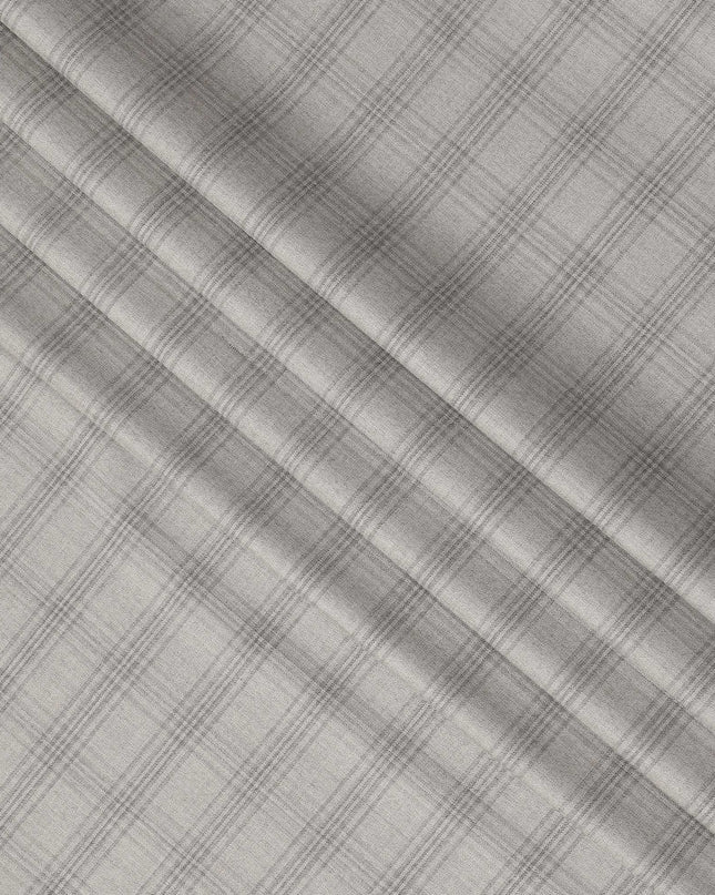 Light Grey Premium Italian Blended Wool Suiting Fabric, 3.75 Mtrs with 150 Cms Width, Imported from Italy-D25446