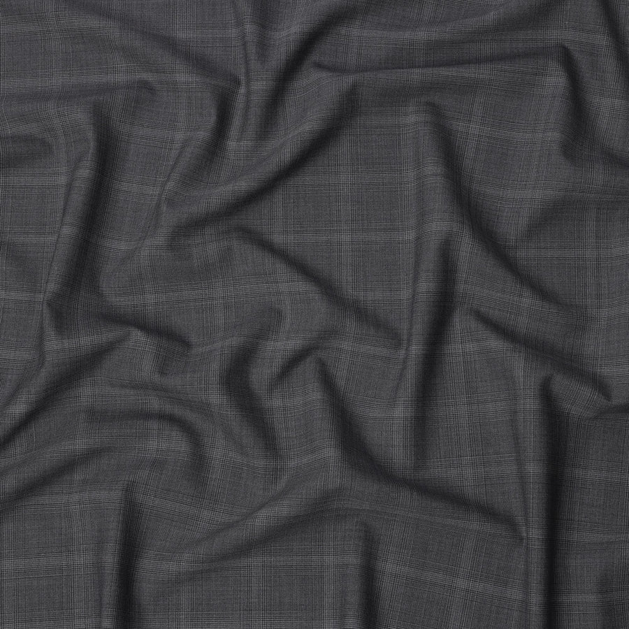 Charcoal Grey Premium Italian Blended Wool Suiting Fabric, 3.75 Mtrs with 150 Cms Width, Imported from Italy-D25448