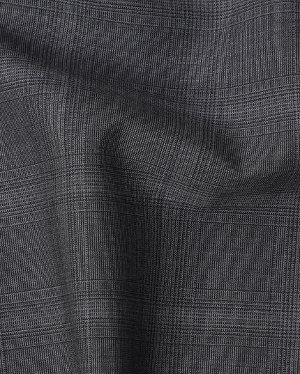 Charcoal Grey Premium Italian Blended Wool Suiting Fabric, 3.75 Mtrs with 150 Cms Width, Imported from Italy-D25448