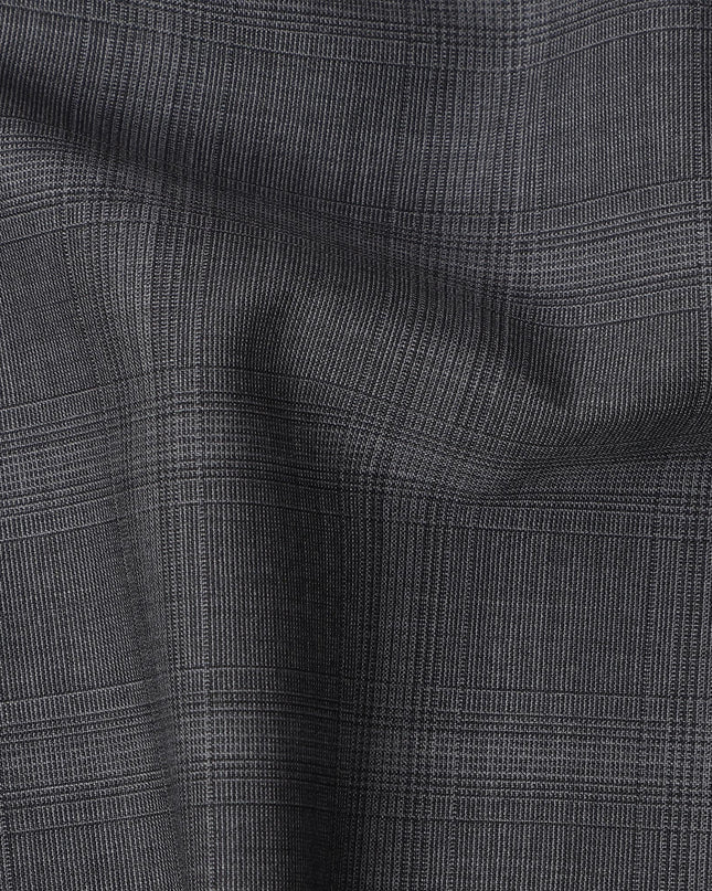 Charcoal Grey Premium Italian Blended Wool Suiting Fabric, 3.75 Mtrs with 150 Cms Width, Imported from Italy-D25448
