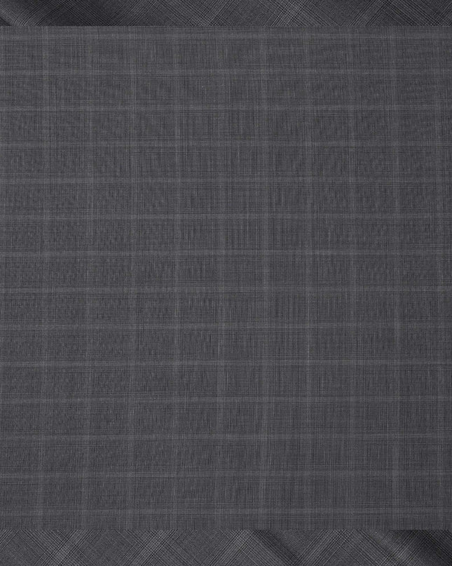 Charcoal Grey Premium Italian Blended Wool Suiting Fabric, 3.75 Mtrs with 150 Cms Width, Imported from Italy-D25448