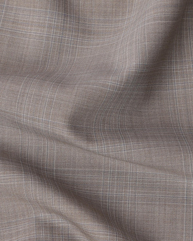 Brown Premium Italian Blended Wool Suiting Fabric, 3.75 Mtrs with 150 Cms Width, Imported from Italy-D25444