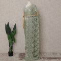 French Chantilly Lace Saree Piece - Moss Green
