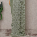 French Chantilly Lace Saree Piece - Moss Green