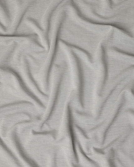 Light Grey Solid Wrinkle Texture Poly Georgette Fabric Soft Flowy Lightweight Design 150 Cms Width Made in Japan-D27456