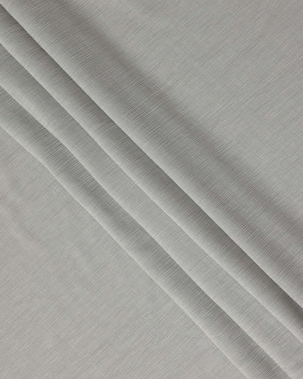 Light Grey Solid Wrinkle Texture Poly Georgette Fabric Soft Flowy Lightweight Design 150 Cms Width Made in Japan-D27456