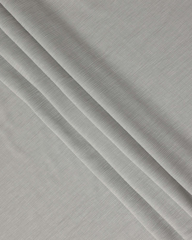 Light Grey Solid Wrinkle Texture Poly Georgette Fabric Soft Flowy Lightweight Design 150 Cms Width Made in Japan-D27456