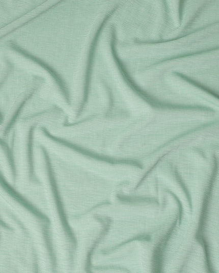 Mint Green Solid Wrinkle Texture Poly Georgette Fabric Soft Flowy Lightweight Design 150 Cms Width Made in Japan-D27460