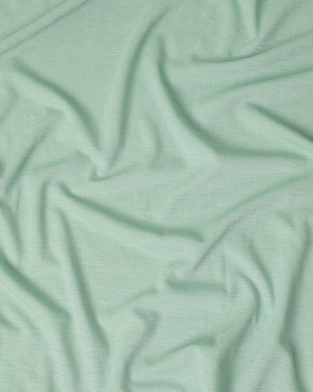 Mint Green Solid Wrinkle Texture Poly Georgette Fabric Soft Flowy Lightweight Design 150 Cms Width Made in Japan-D27460