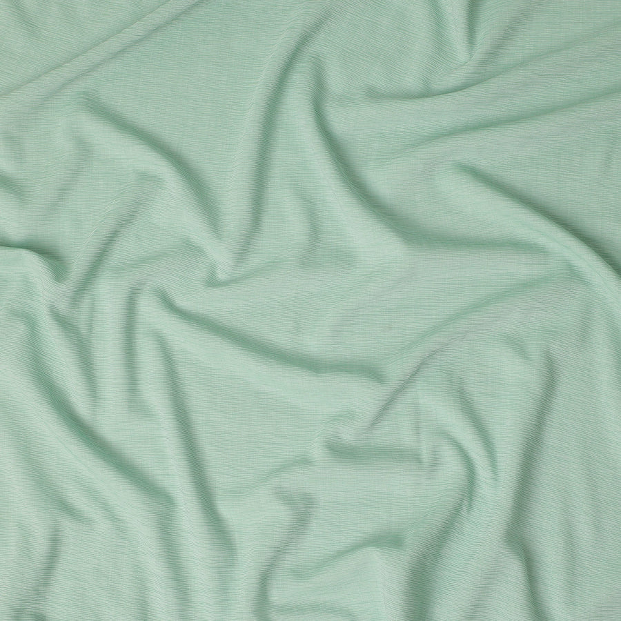 Mint Green Solid Wrinkle Texture Poly Georgette Fabric Soft Flowy Lightweight Design 150 Cms Width Made in Japan-D27460