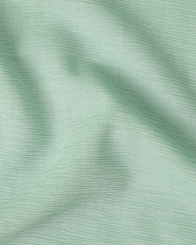 Mint Green Solid Wrinkle Texture Poly Georgette Fabric Soft Flowy Lightweight Design 150 Cms Width Made in Japan-D27460