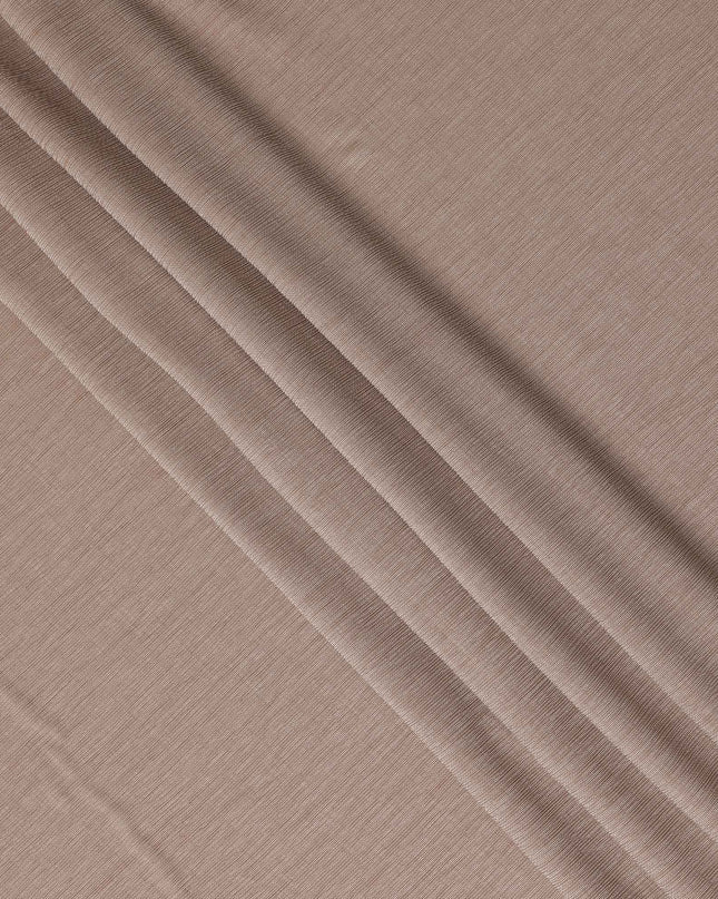 Warm Taupe Solid Wrinkle Texture Poly Georgette Fabric Soft Flowy Lightweight Design 150 Cms Width Made in Japan-D27455