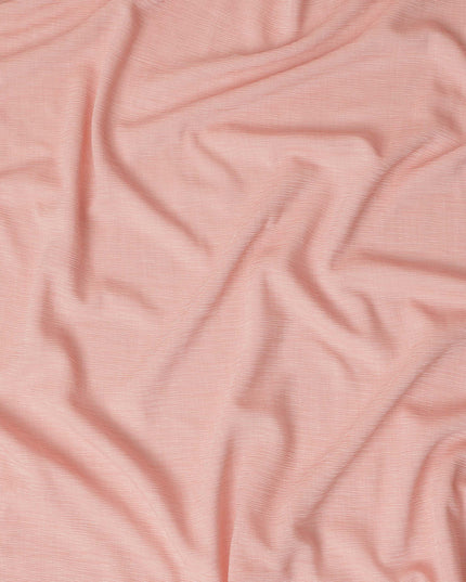 Peach Pink Solid Wrinkle Texture Poly Georgette Fabric Soft Flowy Lightweight Design 150 Cms Width Made in Japan-D27454