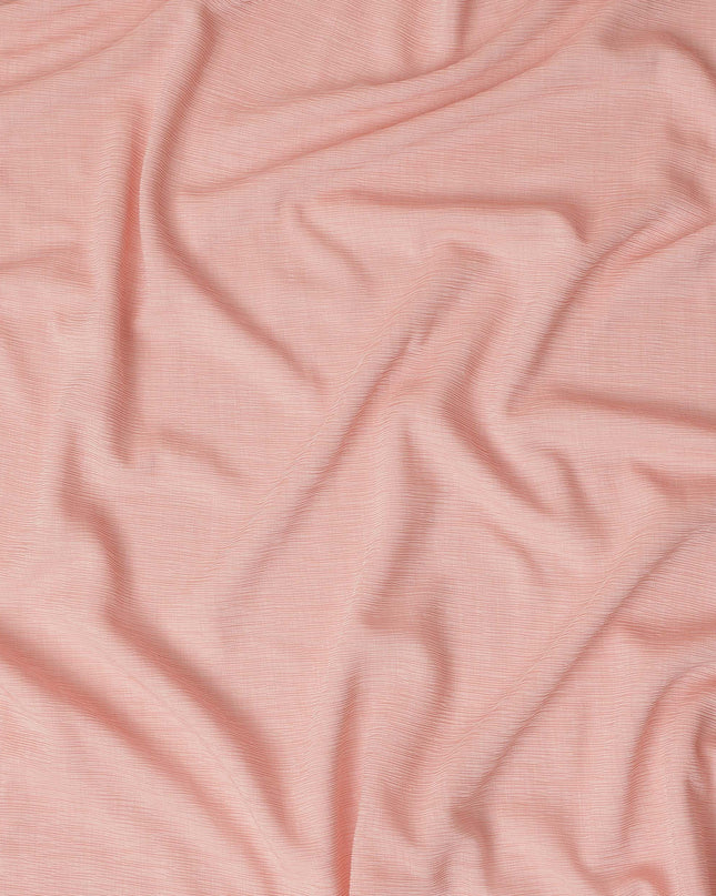 Peach Pink Solid Wrinkle Texture Poly Georgette Fabric Soft Flowy Lightweight Design 150 Cms Width Made in Japan-D27454