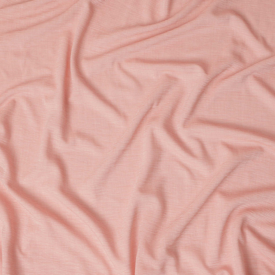 Peach Pink Solid Wrinkle Texture Poly Georgette Fabric Soft Flowy Lightweight Design 150 Cms Width Made in Japan-D27454