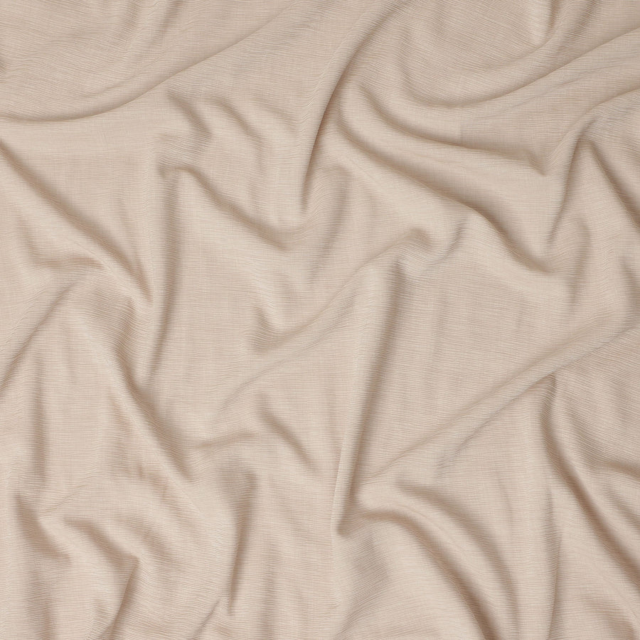 Beige Solid Wrinkle Texture Poly Georgette Fabric Soft Flowy Lightweight Design 150 Cms Width Made in Japan-D27458