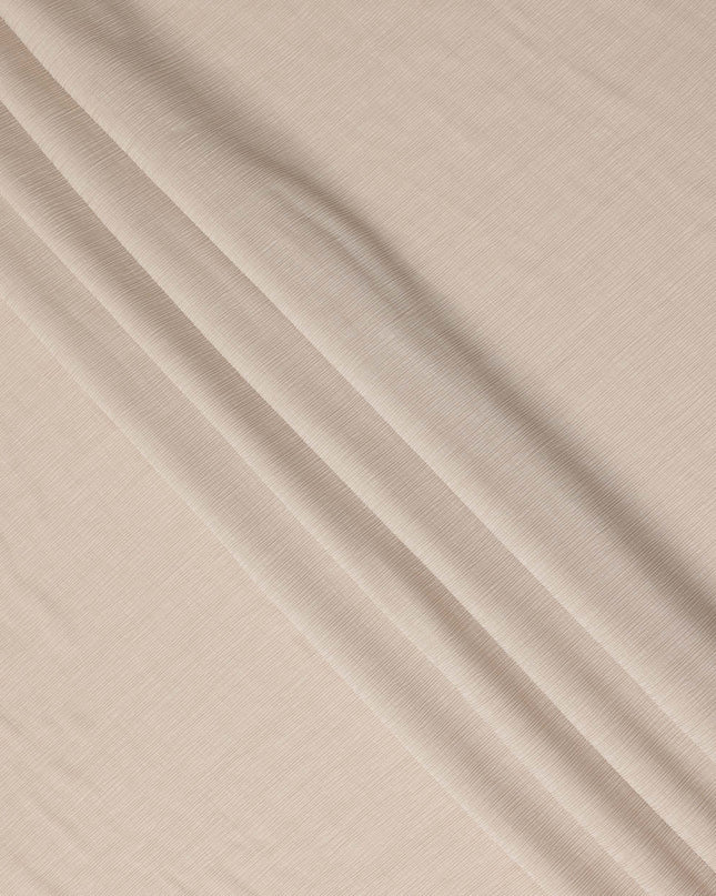 Beige Solid Wrinkle Texture Poly Georgette Fabric Soft Flowy Lightweight Design 150 Cms Width Made in Japan-D27458