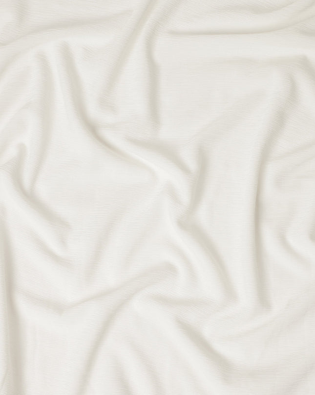 Ivory Solid Wrinkle Texture Poly Georgette Fabric Soft Flowy Lightweight Design 150 Cms Width Made in Japan-D27457