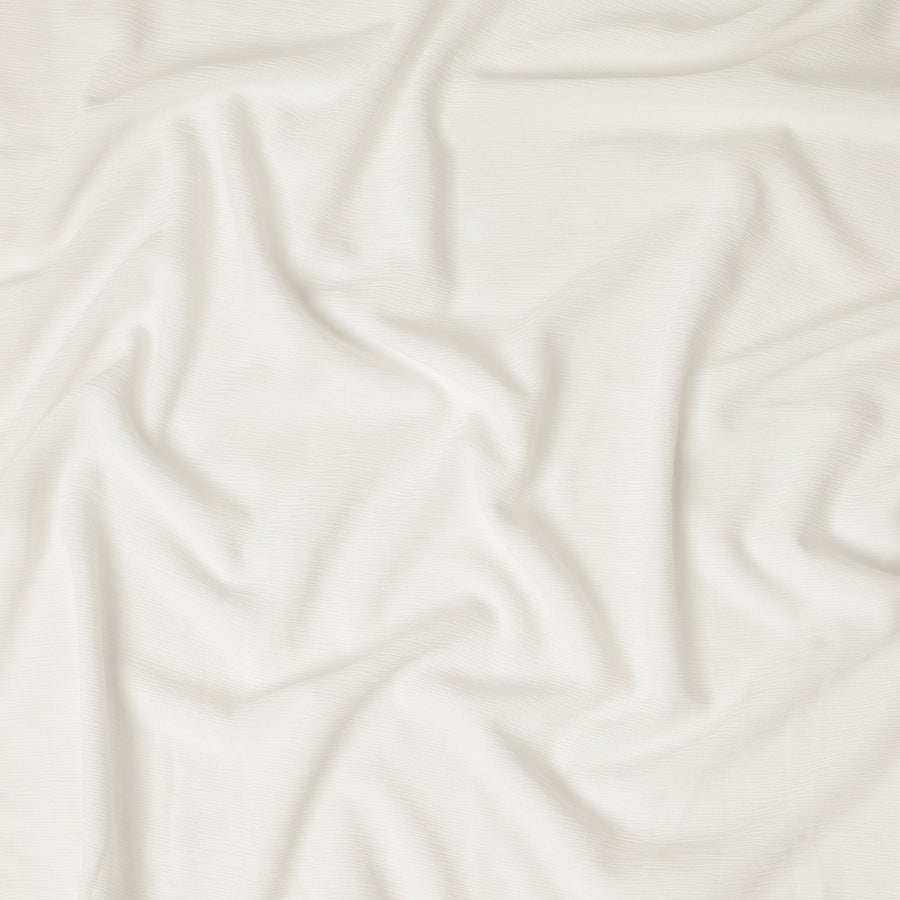 Ivory Solid Wrinkle Texture Poly Georgette Fabric Soft Flowy Lightweight Design 150 Cms Width Made in Japan-D27457