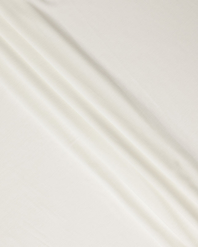 Ivory Solid Wrinkle Texture Poly Georgette Fabric Soft Flowy Lightweight Design 150 Cms Width Made in Japan-D27457