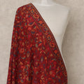 Red Premium Kashmiri Pashmina Shawl with Traditional Floral Motifs, 225X80 CMS Width, India-D26953