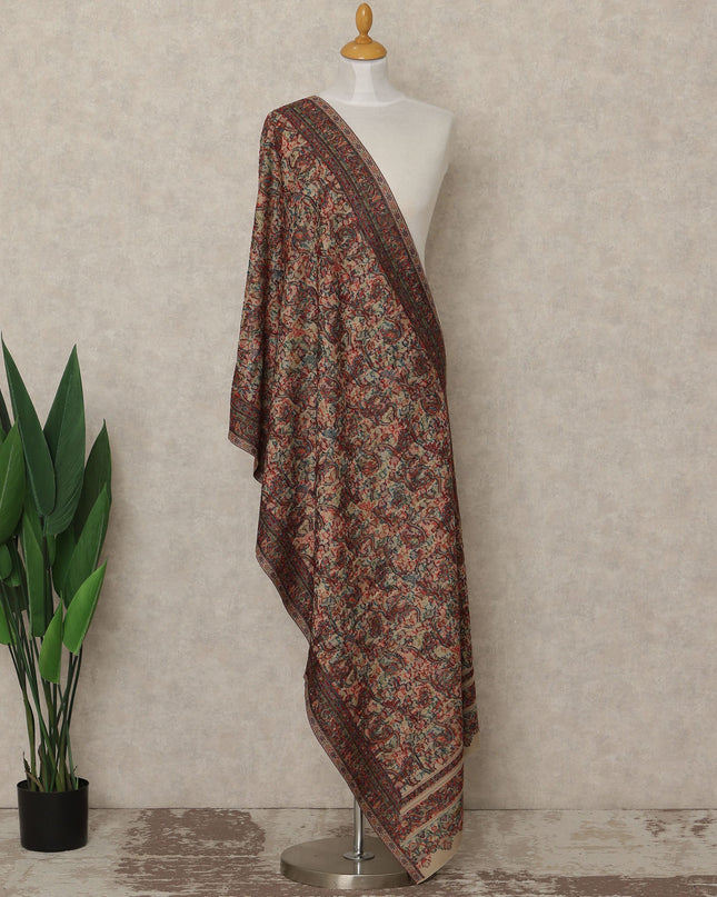 Brown Premium Kashmiri Pashmina Shawl 225X80 CMS Width, India-D26960 - Regal Fabrics