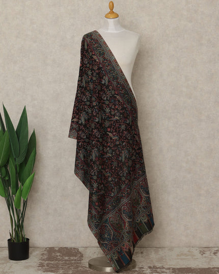 Black Premium Kashmiri Pashmina Shawl 225X80 CMS Width, India-D26957