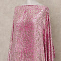 Pink Premium Silk Chiffon Velvet Makmal Somali Dirac Fabric, 3.5 Mtrs Piece, 140 Cms Width, Made in Italy-D26675