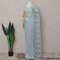 Ice Blue French Chantilly Lace Saree