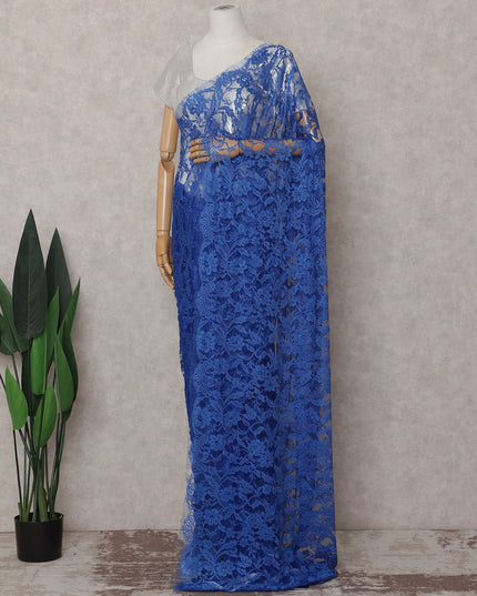Royal Blue French Chantilly Lace Saree