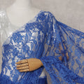 Royal Blue French Chantilly Lace Saree