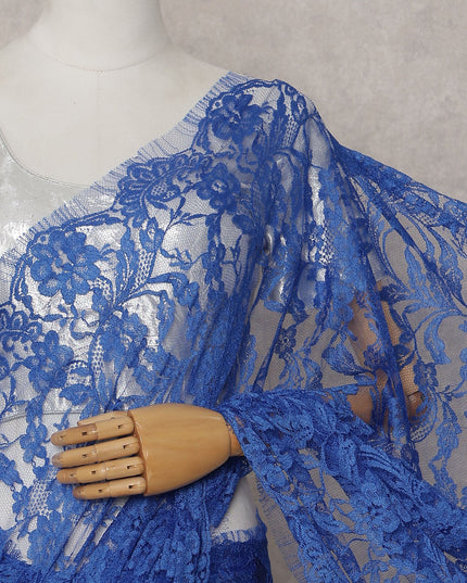 Royal Blue French Chantilly Lace Saree