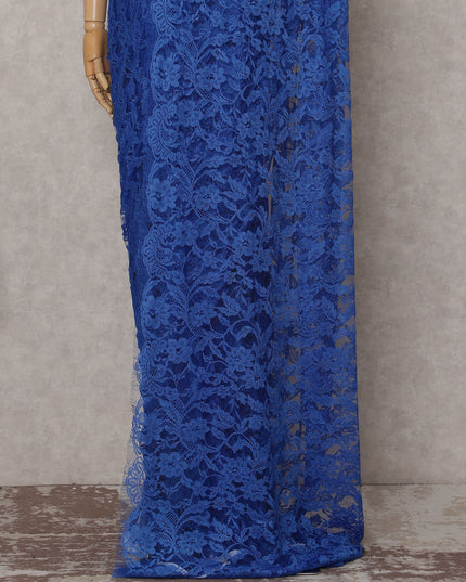 Royal Blue French Chantilly Lace Saree