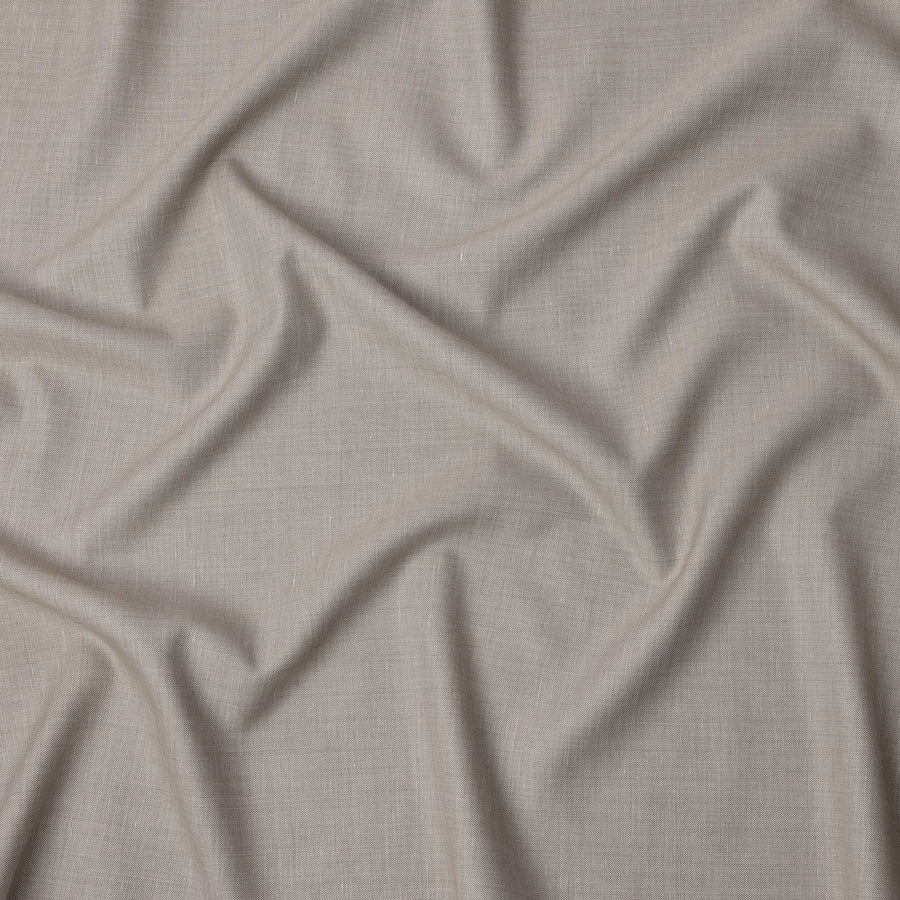 قماش كتان بيج مخلوط بتصميم سادة، عرض 140 سم، الهند - D25545
