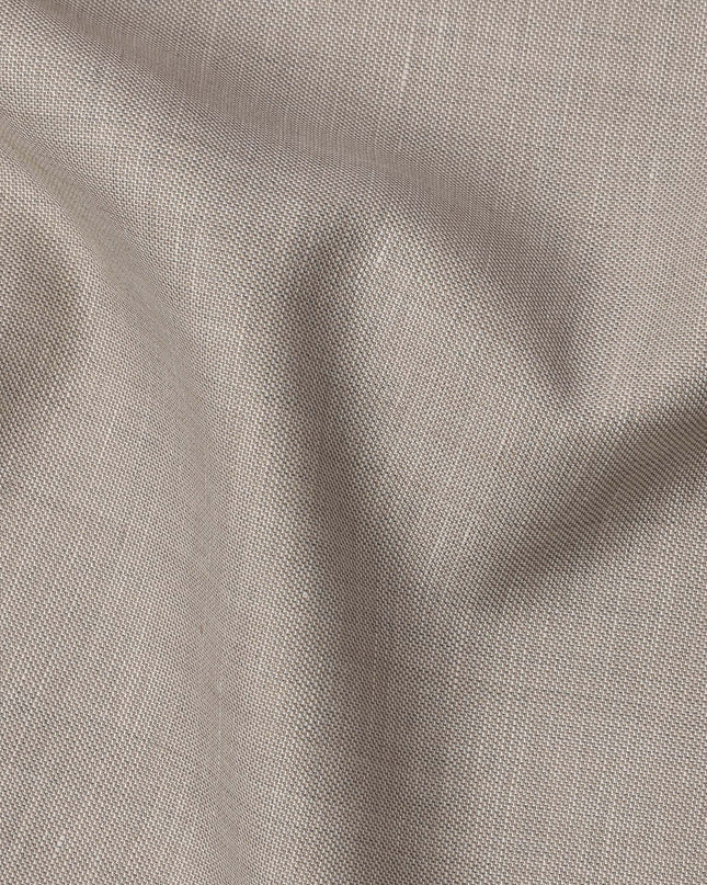 Beige Blended Linen Fabric Plain Solid Design, 140 Cms Width, India-D25545