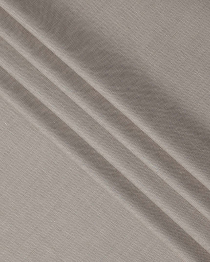قماش كتان بيج مخلوط بتصميم سادة، عرض 140 سم، الهند - D25545