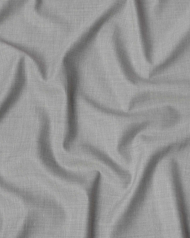 Light Grey Blended Linen Fabric Plain Solid Design, 140 Cms Width, India-D25547