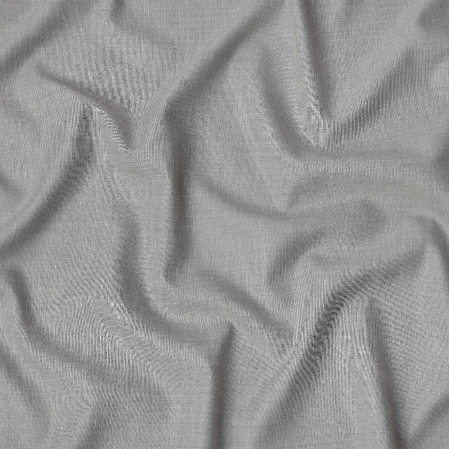 قماش كتان رمادي فاتح مخلوط بتصميم سادة، عرض 140 سم، الهند - D25547