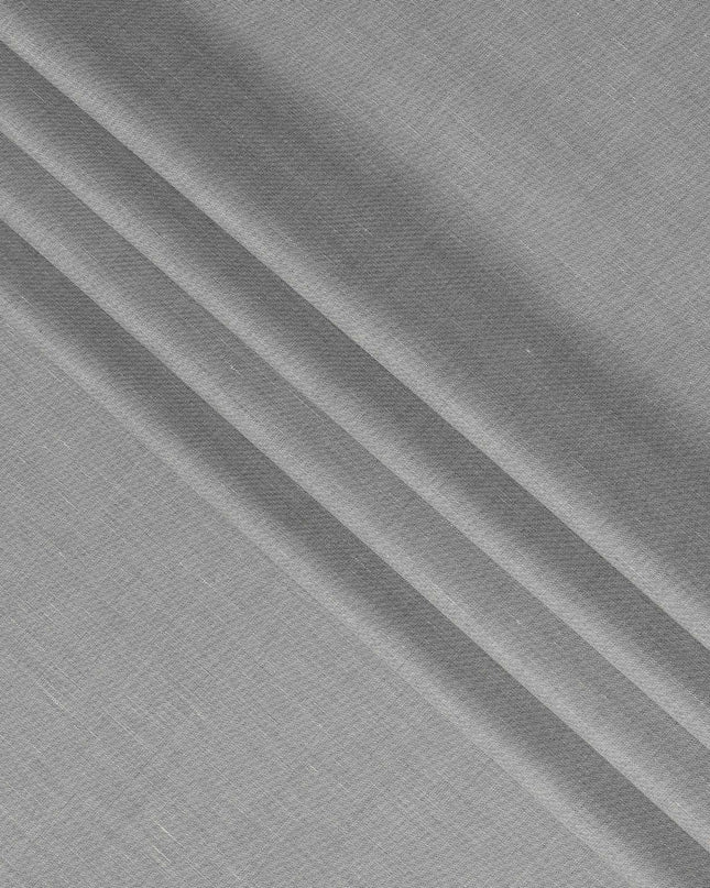 Light Grey Blended Linen Fabric Plain Solid Design, 140 Cms Width, India-D25547