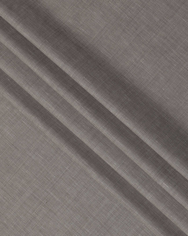 Light Brown Blended Linen Fabric Plain Solid Design, 140 Cms Width, India-D25543