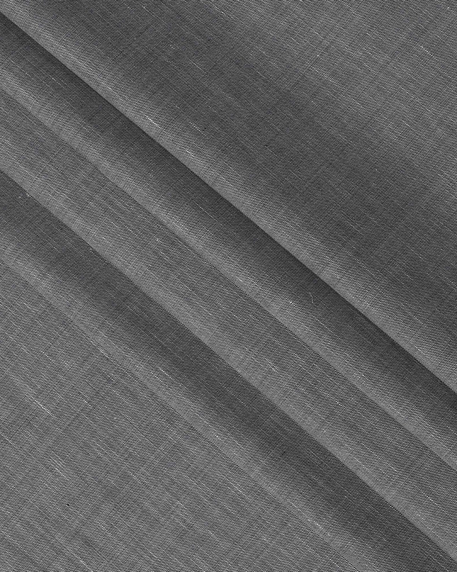 Slate Grey Blended Linen Fabric Plain Solid Design, 140 Cms Width, India-D25546