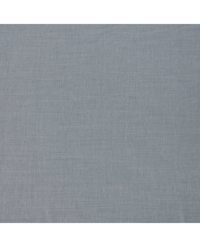 Steel Blue Blended Linen Fabric Plain Solid Design, 140 Cms Width, India-D25544