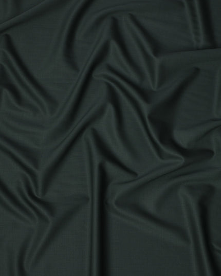 Forest Green Solid Italian Wool Suiting Fabric, 150 Cms, Italy-D25142